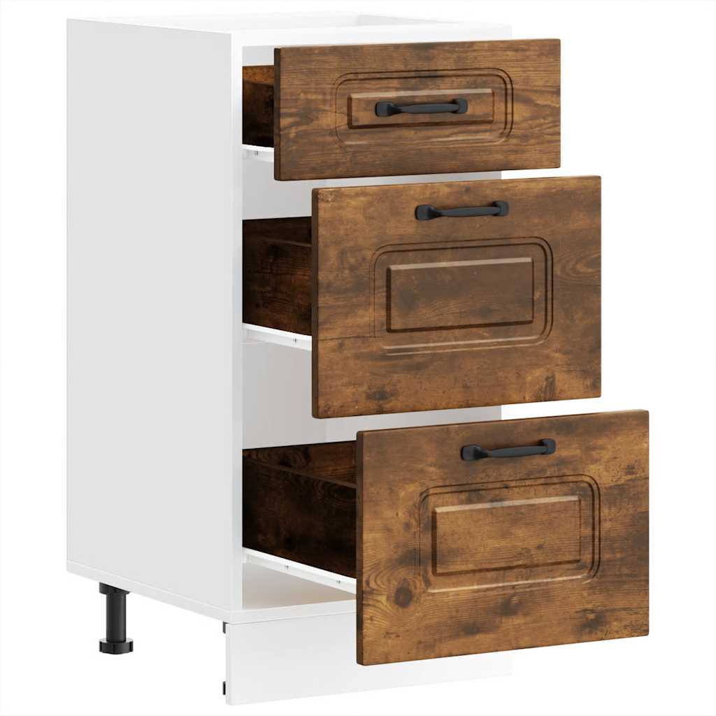 Armoire de cuisine Kalmar chêne fumé bois d'ingénierie - XIOS