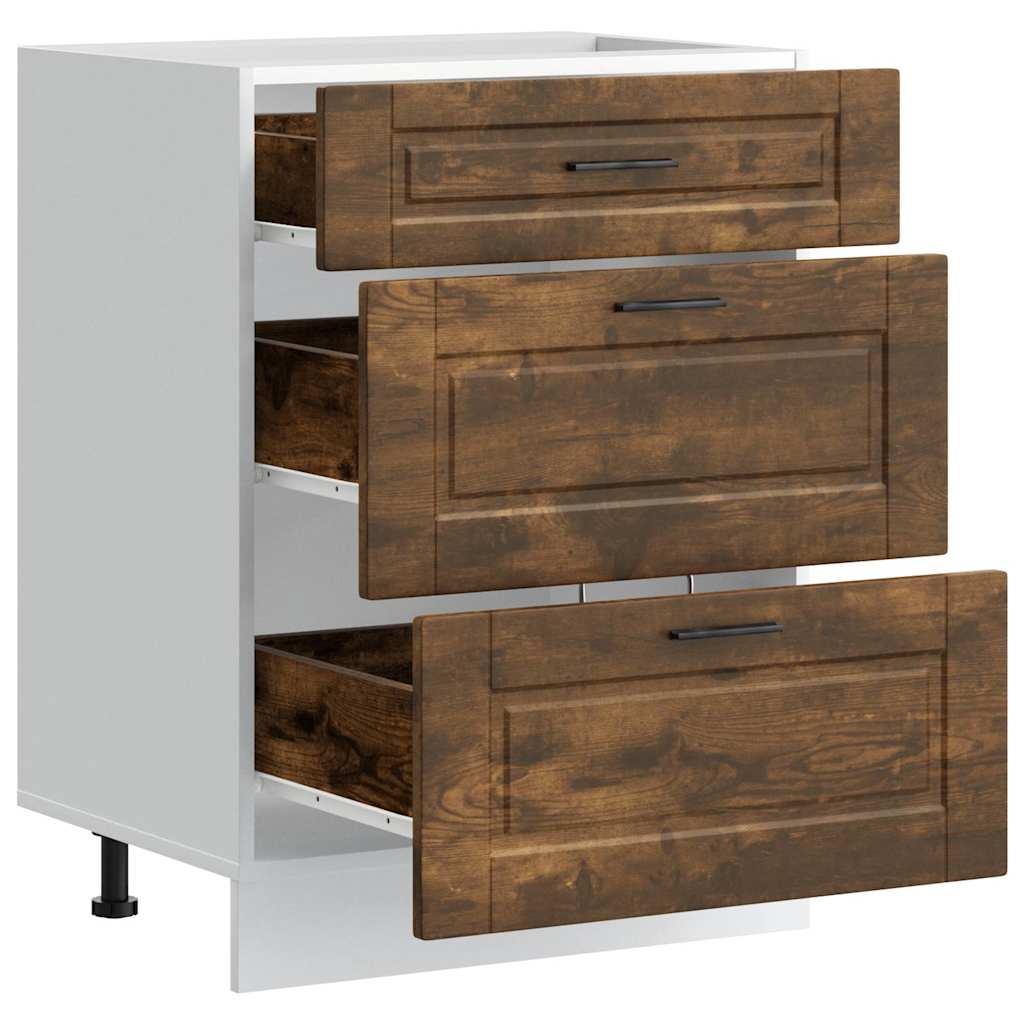 Armoire de cuisine Porto chêne fumé bois d'ingénierie - XIOS