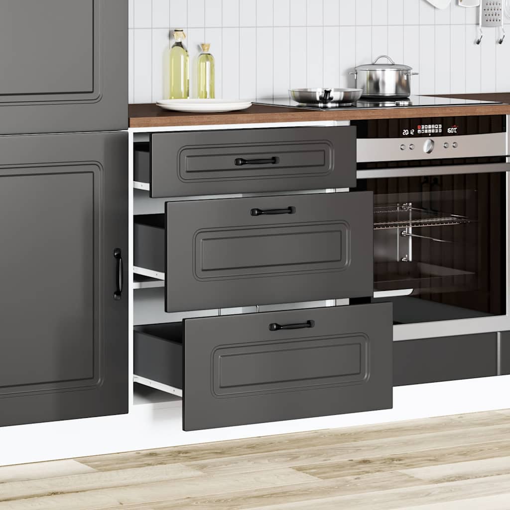 Meuble bas de cuisine « Kalmar » Bois d'ingénierie noir - XIOS