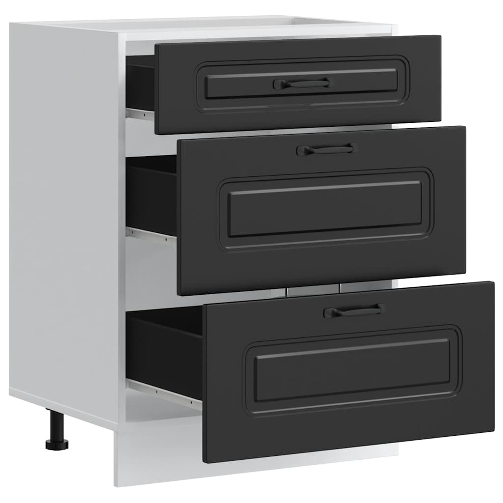 Meuble bas de cuisine « Kalmar » Bois d'ingénierie noir - XIOS