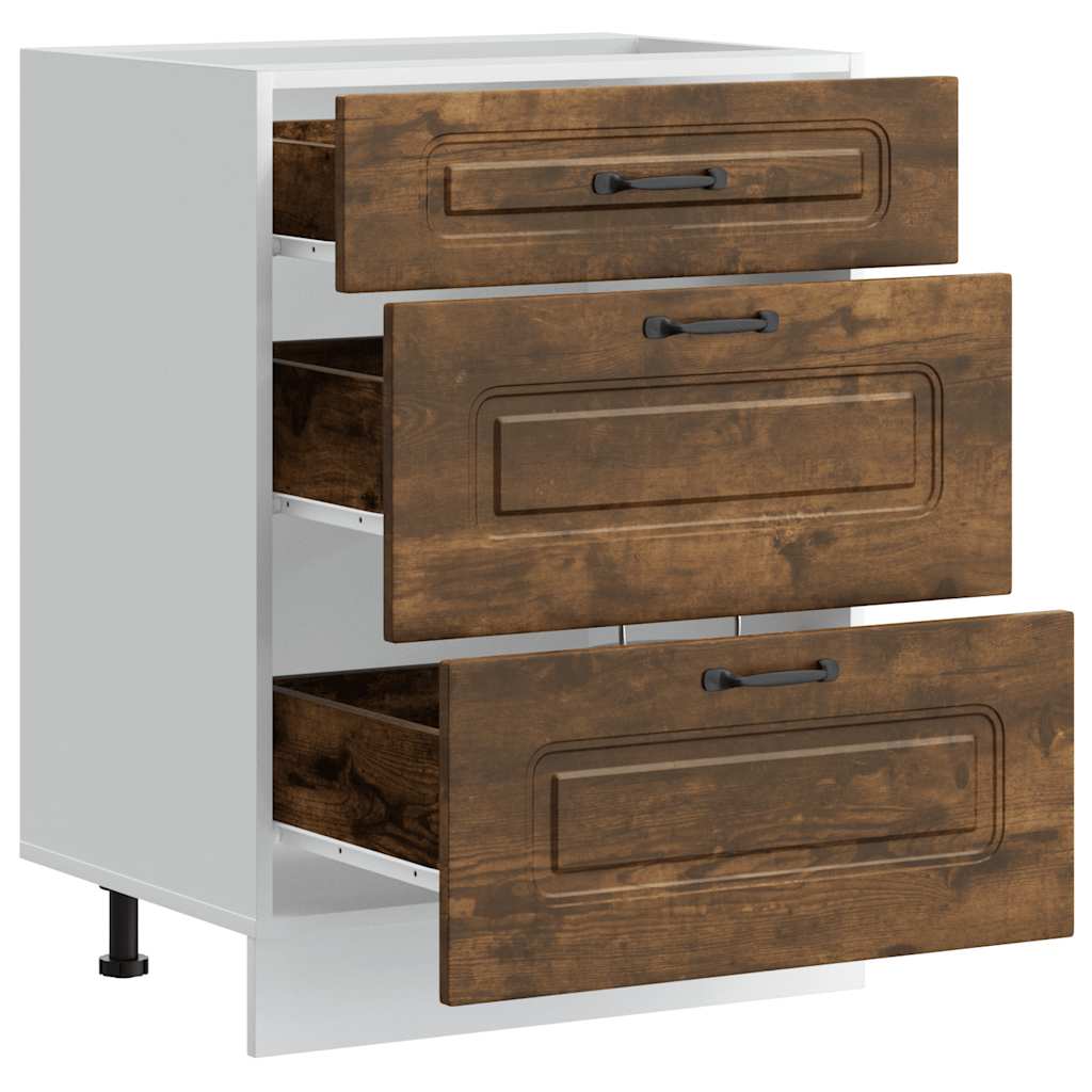 Armoire de cuisine Kalmar chêne fumé bois d'ingénierie - XIOS