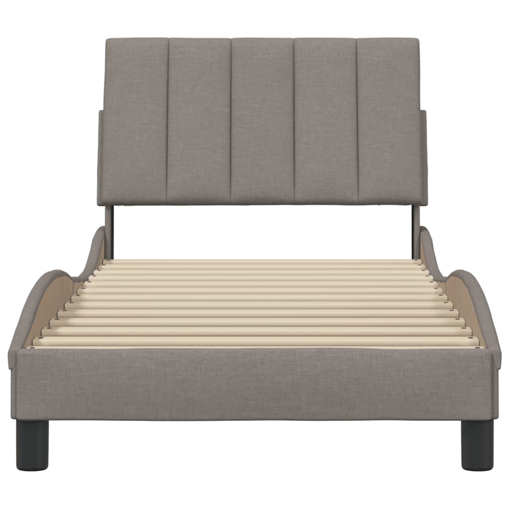 Cadre de lit sans matelas taupe 80x200 cm tissu - XIOS