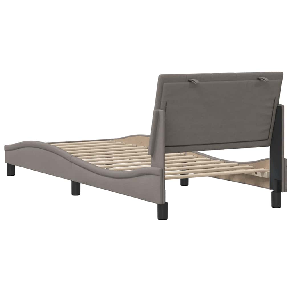 Cadre de lit sans matelas taupe 80x200 cm tissu - XIOS