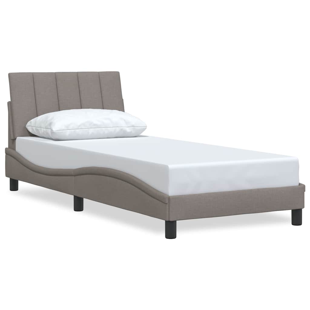 Cadre de lit sans matelas Hanko taupe 90x190 cm tissu - XIOS