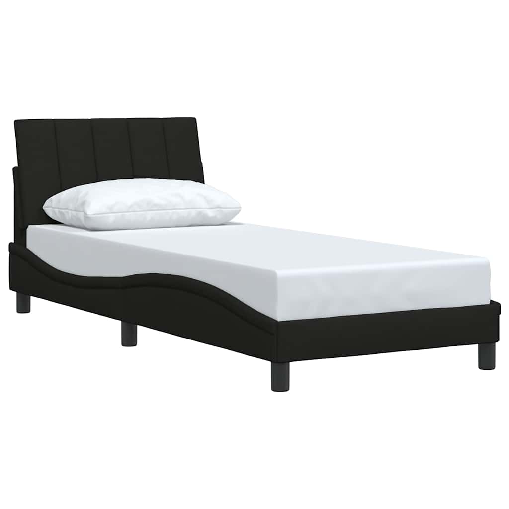 Cadre de lit sans matelas noir 90x200 cm tissu - XIOS