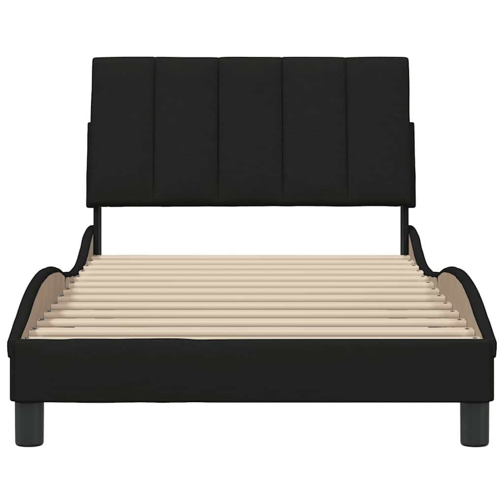 Cadre de lit sans matelas Hanko noir 100x200 cm tissu - XIOS