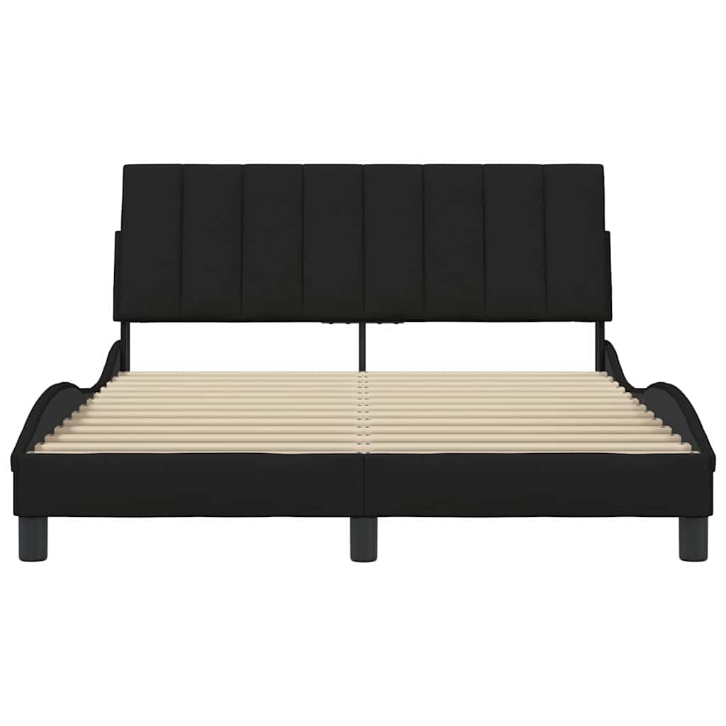 Cadre de lit sans matelas Hanko noir 120x200 cm tissu - XIOS