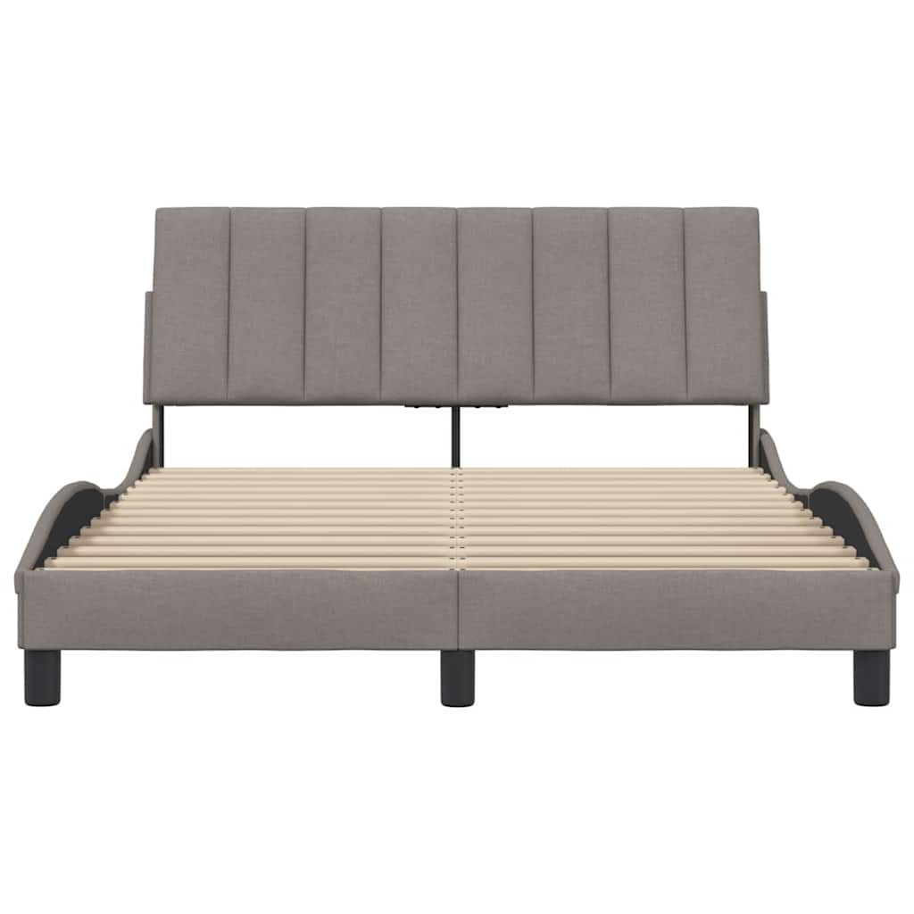 Cadre de lit sans matelas Hanko taupe 120x200 cm tissu
