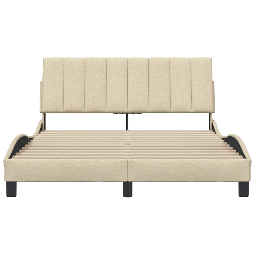 Cadre de lit sans matelas Hanko crème 120x200 cm tissu