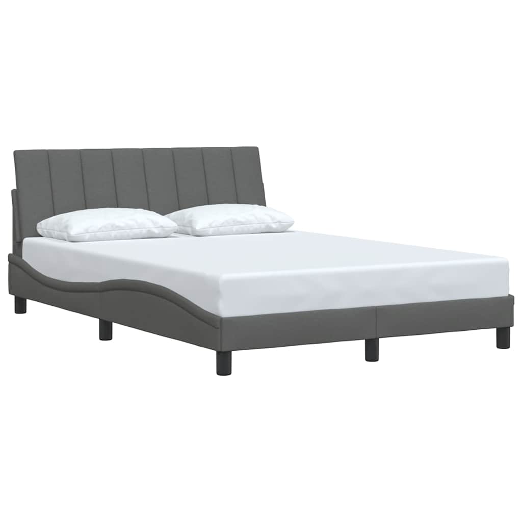 Cadre de lit sans matelas gris foncé 140x190 cm tissu - XIOS