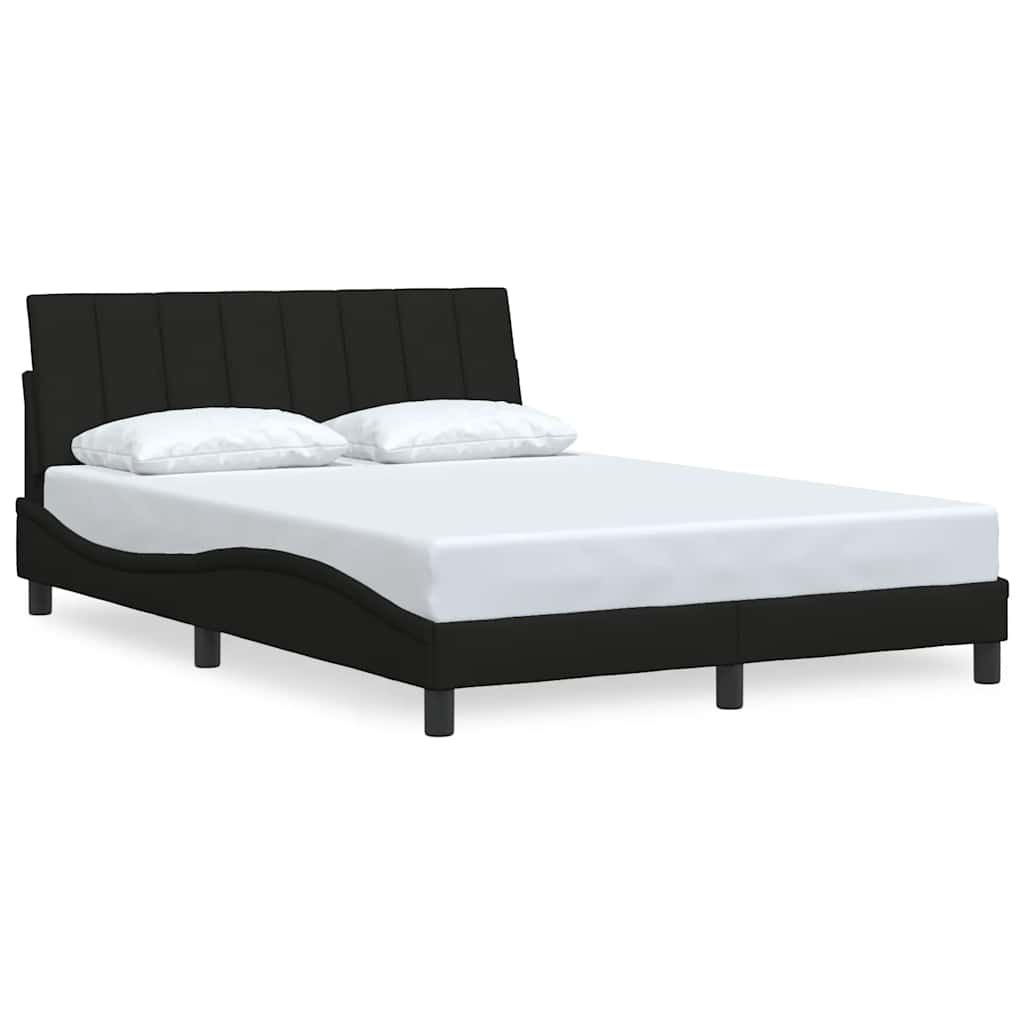 Cadre de lit sans matelas noir 140x190 cm tissu - XIOS