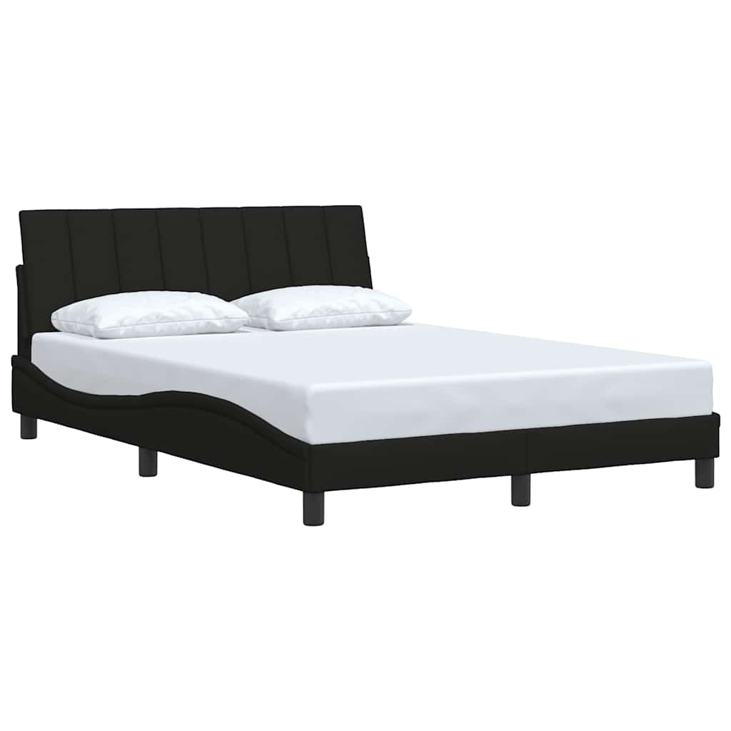 Cadre de lit sans matelas Hanko noir 140x200 cm tissu