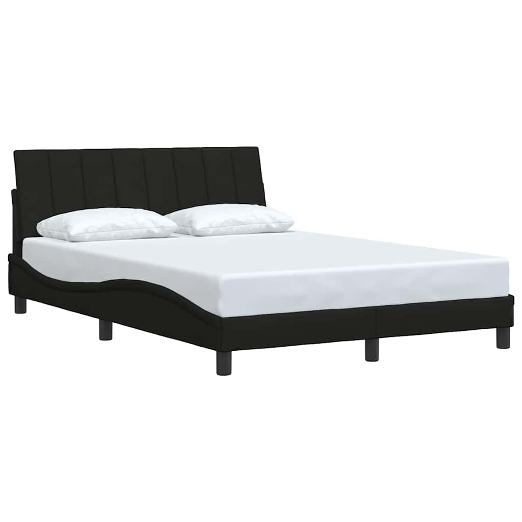 Cadre de lit sans matelas noir 140x200 cm tissu - XIOS