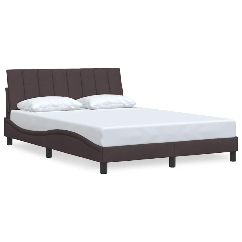 Cadre de lit sans matelas Hanko marron foncé 140x200 cm tissu - XIOS