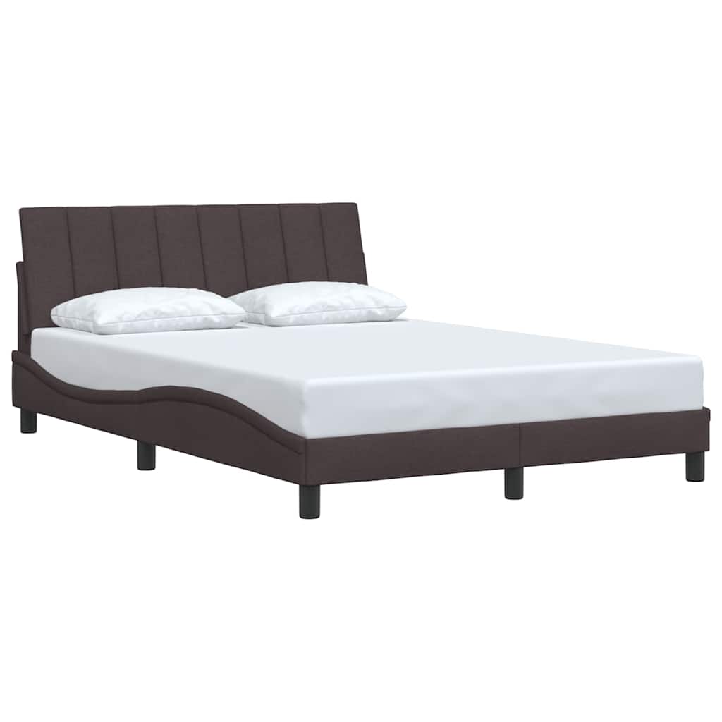 Cadre de lit sans matelas Hanko marron foncé 140x200 cm tissu