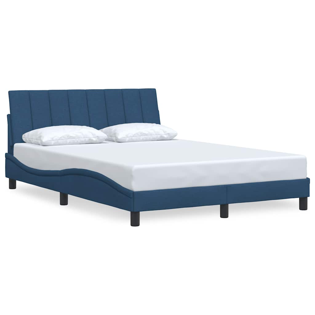 Cadre de lit sans matelas Hanko bleu 140x200 cm tissu - XIOS