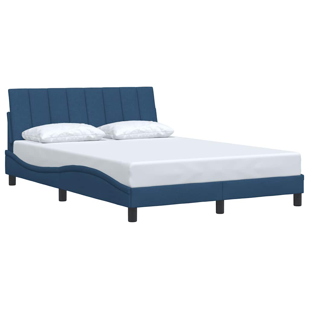 Cadre de lit sans matelas Hanko bleu 140x200 cm tissu - XIOS
