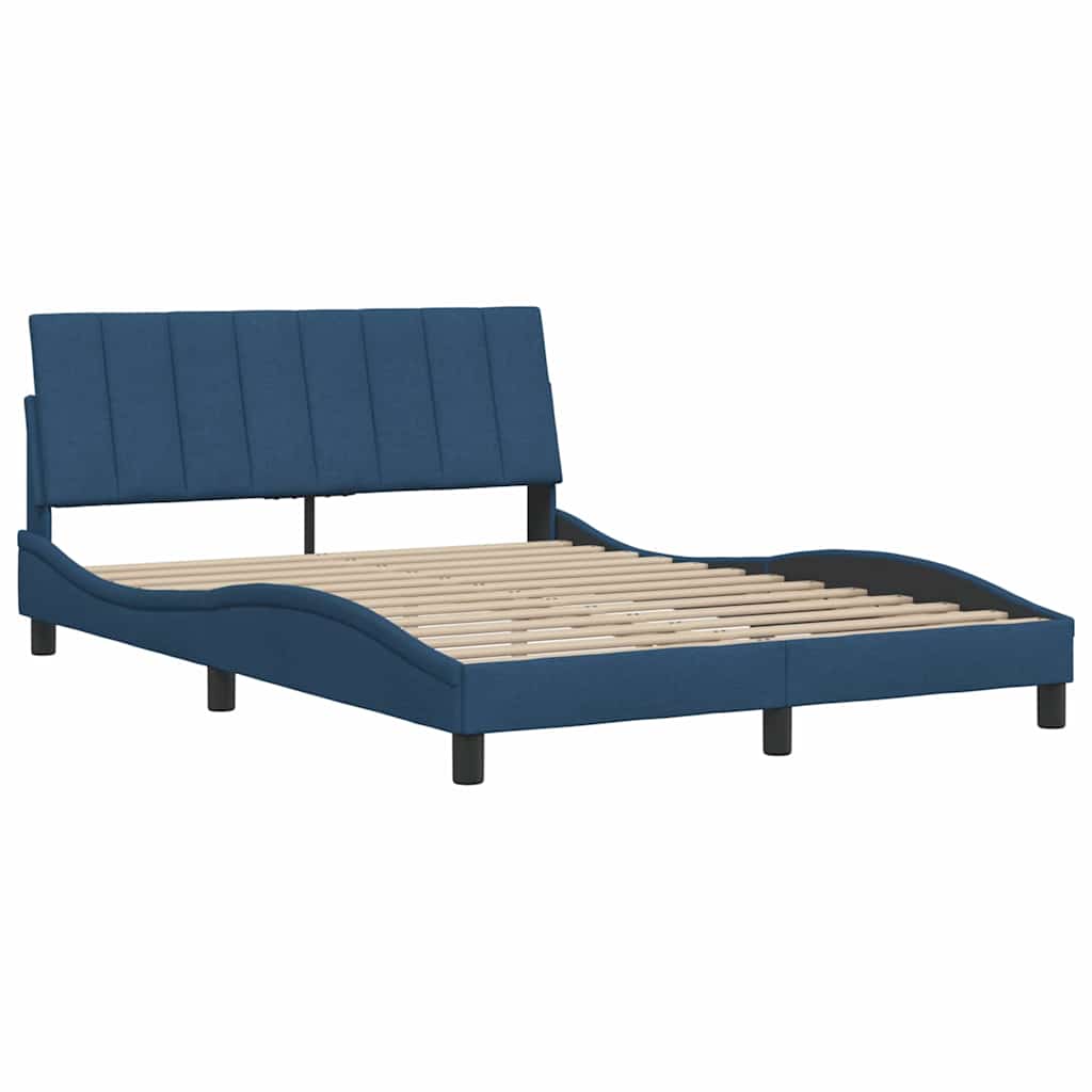 Cadre de lit sans matelas Hanko bleu 140x200 cm tissu - XIOS