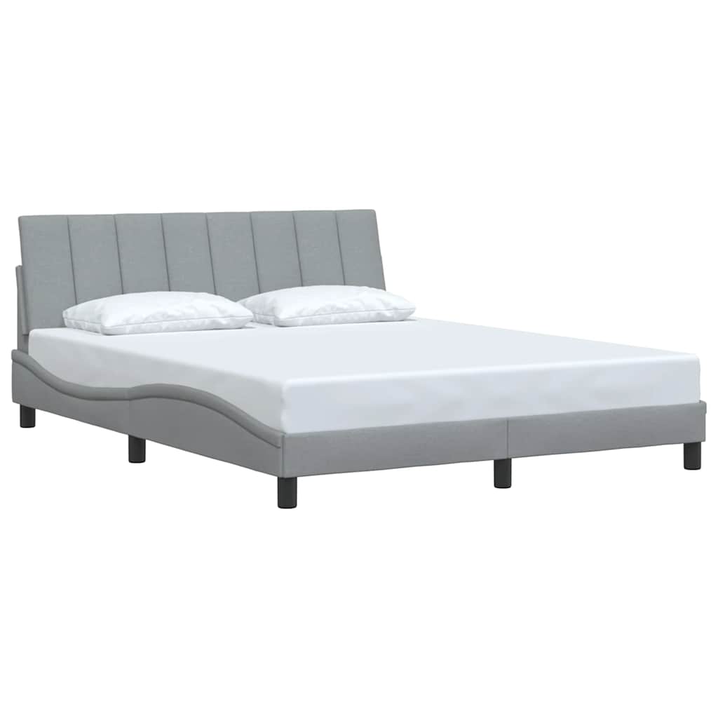 Cadre de lit sans matelas Hanko gris clair 160x200 cm tissu