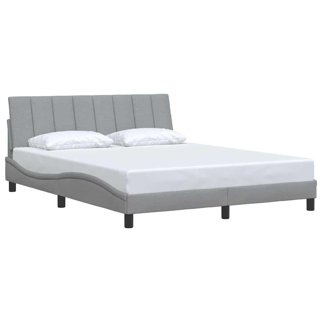 Cadre de lit sans matelas gris clair 160x200 cm tissu - XIOS