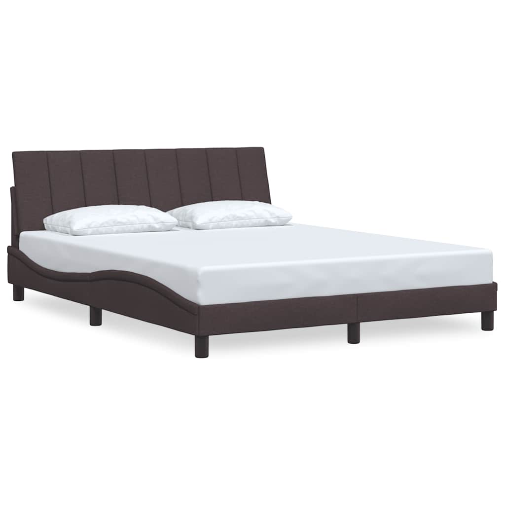 Cadre de lit sans matelas Hanko marron foncé 160x200 cm tissu - XIOS