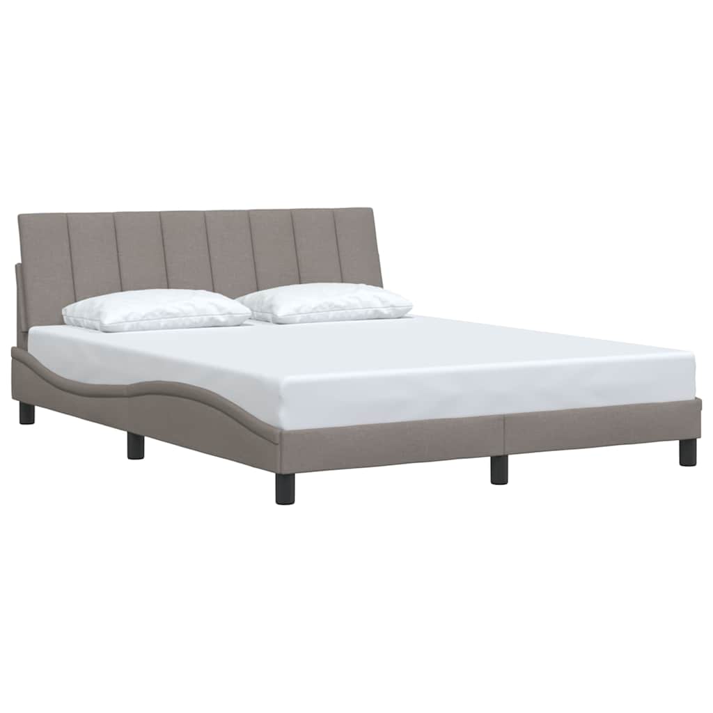 Cadre de lit sans matelas Hanko taupe 160x200 cm tissu - XIOS