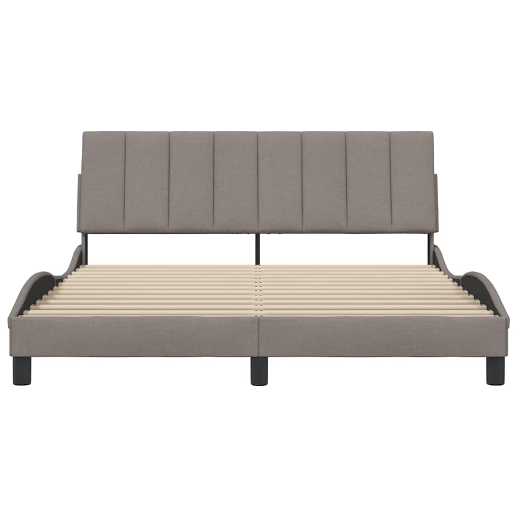 Cadre de lit sans matelas Hanko taupe 160x200 cm tissu - XIOS