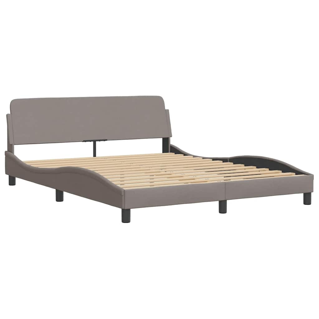 Cadre de lit sans matelas Hanko taupe 160x200 cm tissu - XIOS