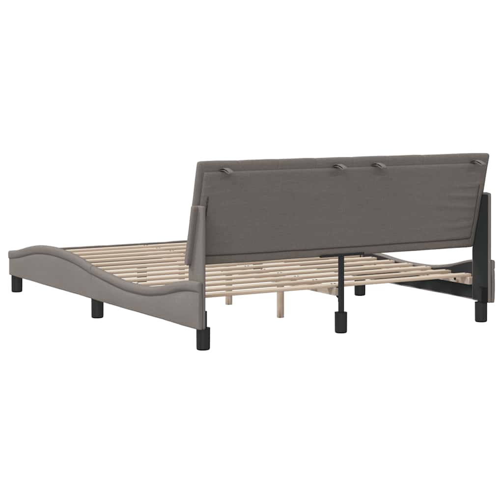 Cadre de lit sans matelas Hanko taupe 160x200 cm tissu - XIOS