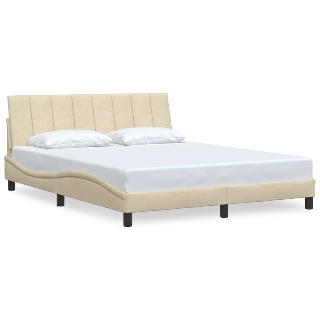 Cadre de lit sans matelas Hanko crème 160x200 cm tissu - XIOS
