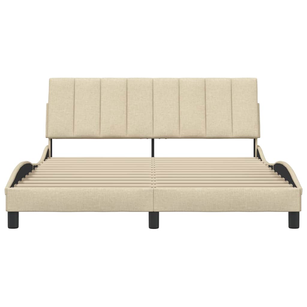 Cadre de lit sans matelas Hanko crème 160x200 cm tissu - XIOS