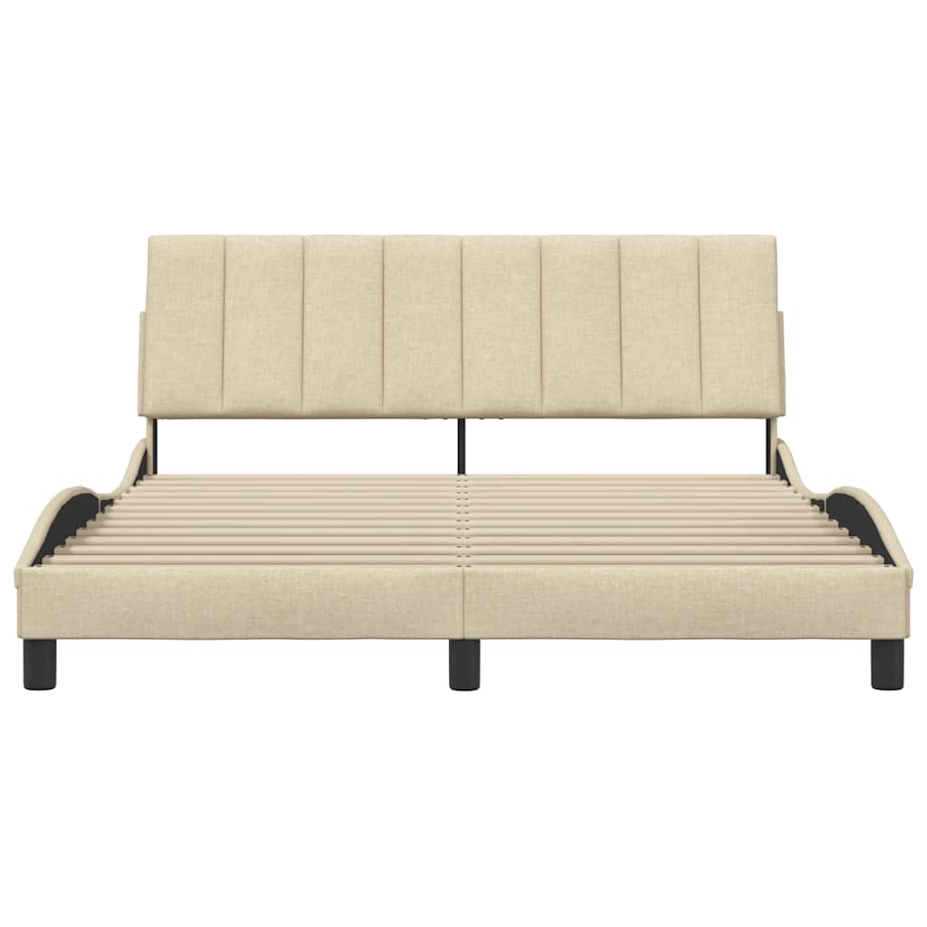 Cadre de lit sans matelas Hanko crème 160x200 cm tissu - XIOS