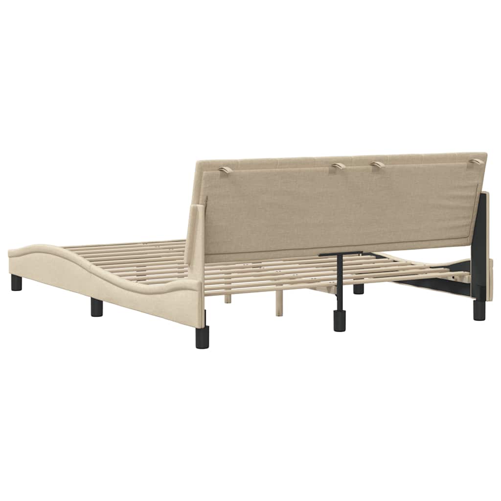 Cadre de lit sans matelas Hanko crème 160x200 cm tissu - XIOS