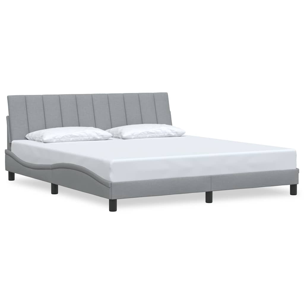Cadre de lit sans matelas Hanko gris clair 180x200 cm tissu