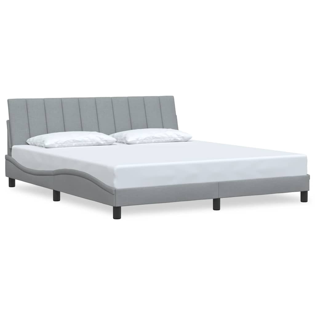 Cadre de lit sans matelas gris clair 180x200 cm tissu - XIOS