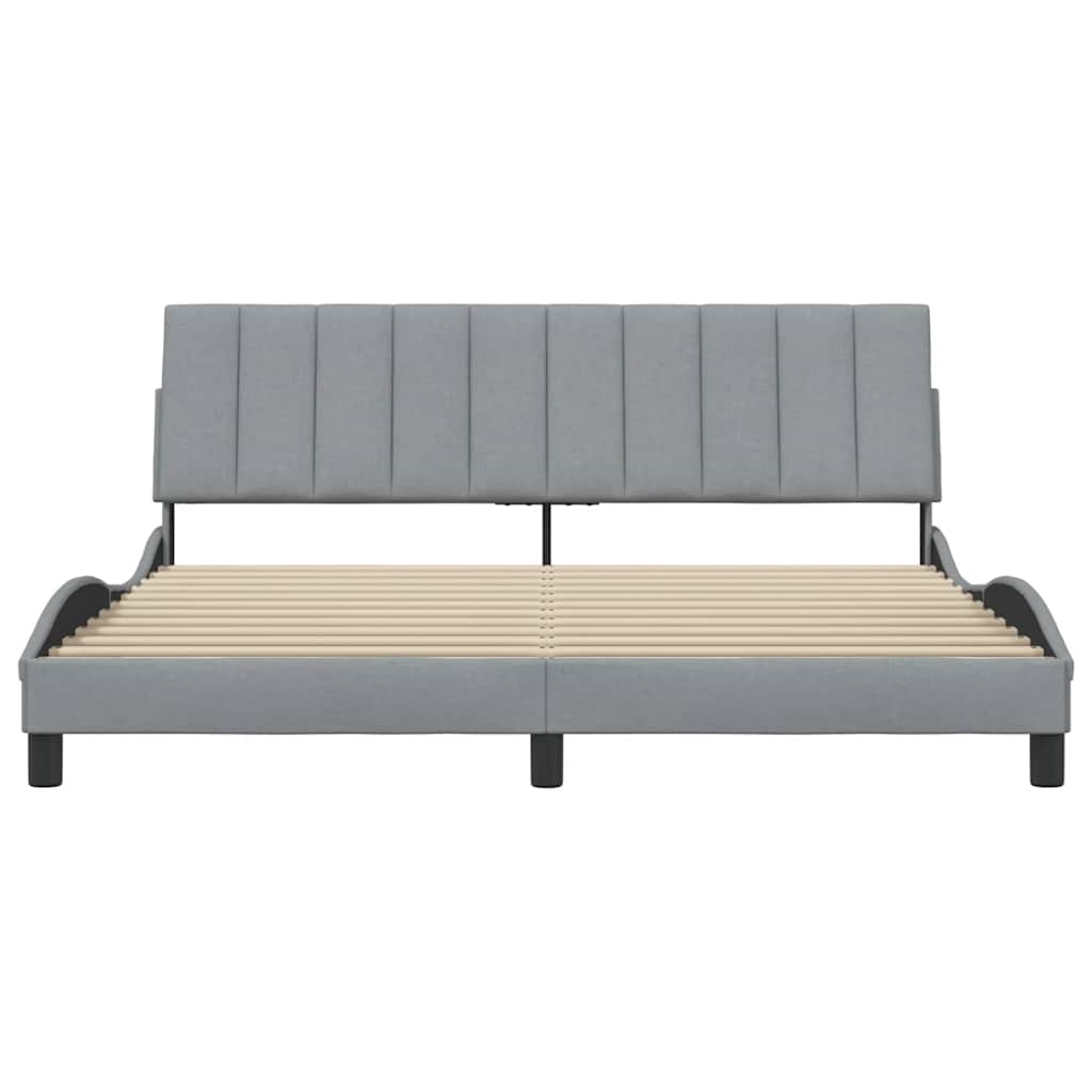 Cadre de lit sans matelas Hanko gris clair 180x200 cm tissu