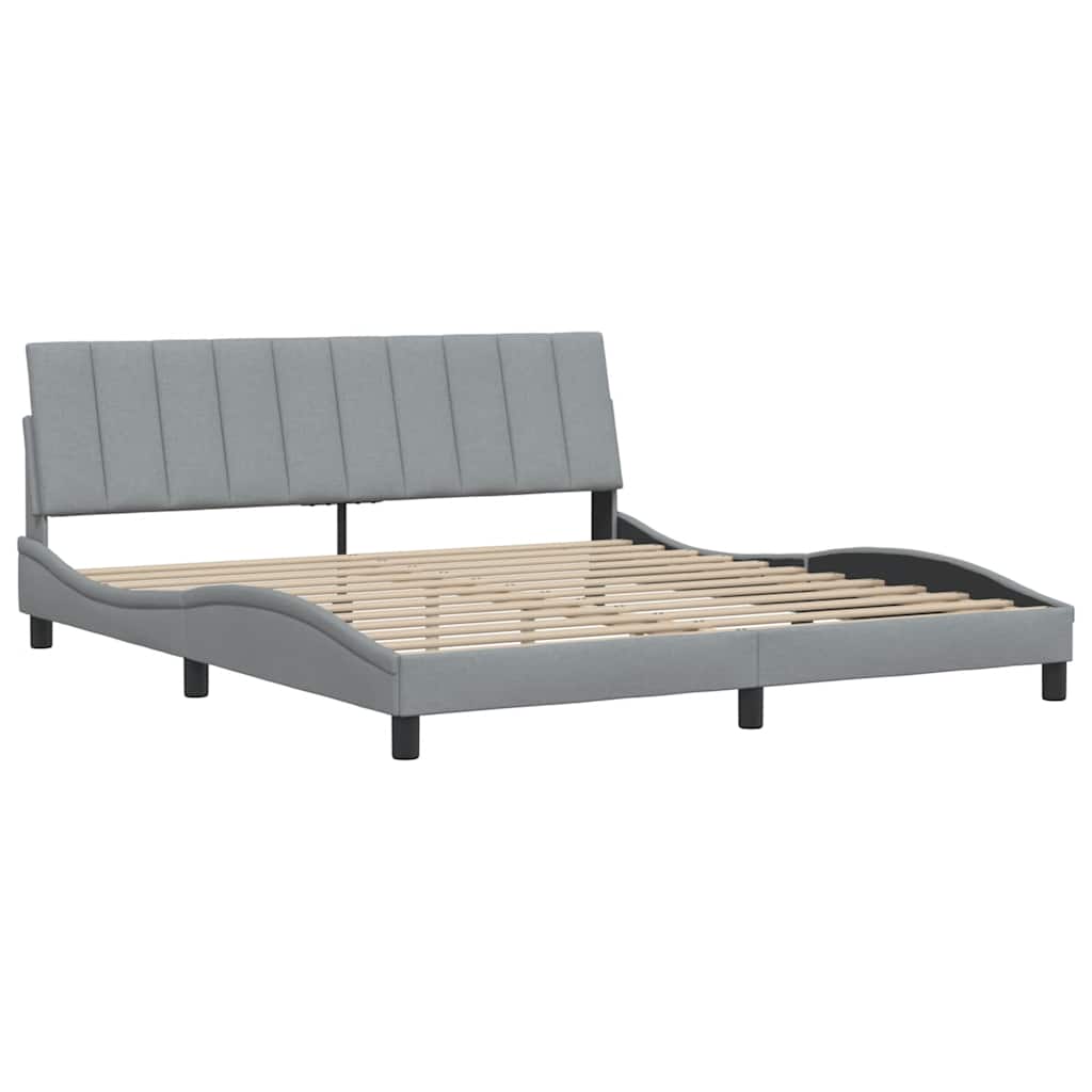 Cadre de lit sans matelas gris clair 180x200 cm tissu - XIOS