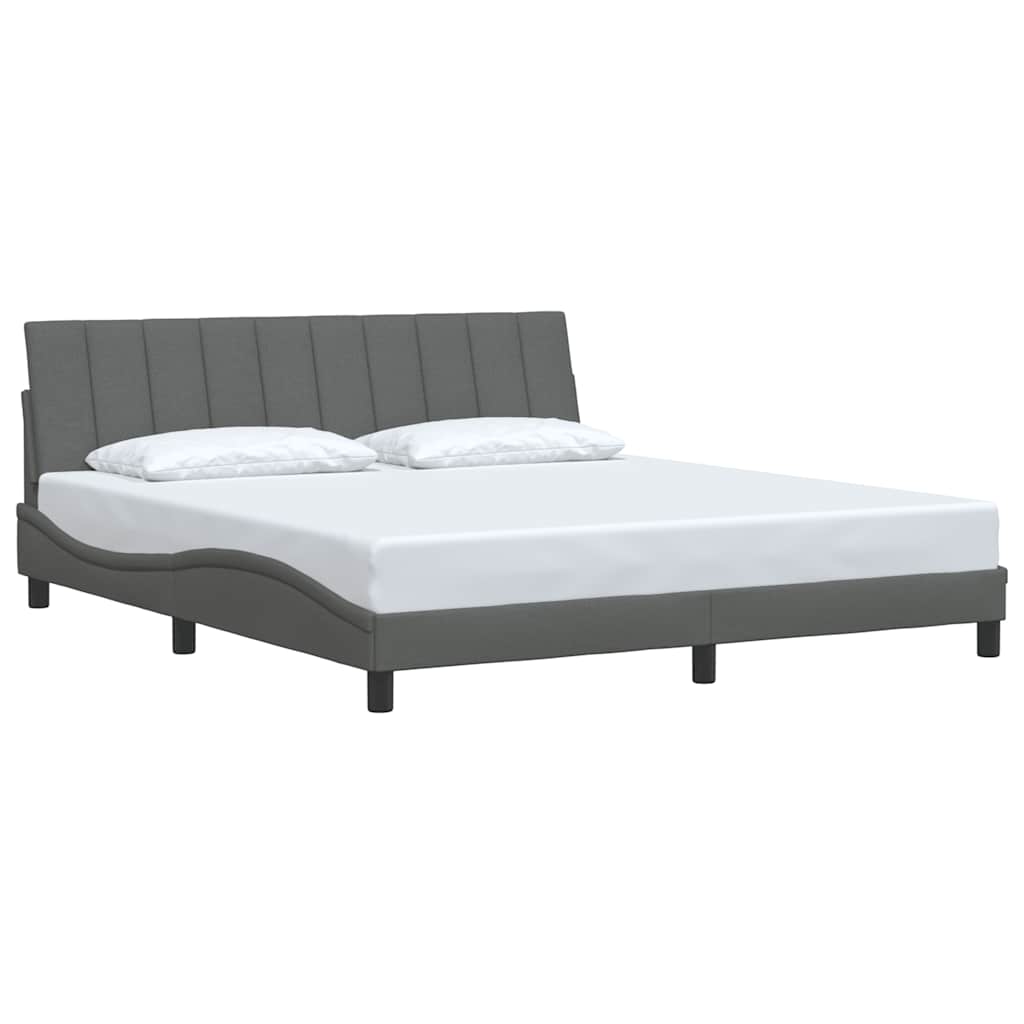 Cadre de lit sans matelas gris foncé 180x200 cm tissu - XIOS
