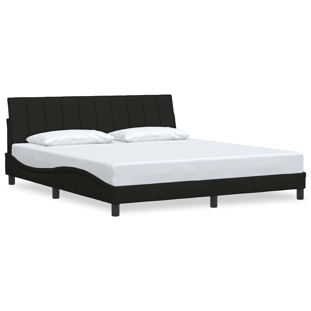Cadre de lit sans matelas Hanko noir 180x200 cm tissu - XIOS