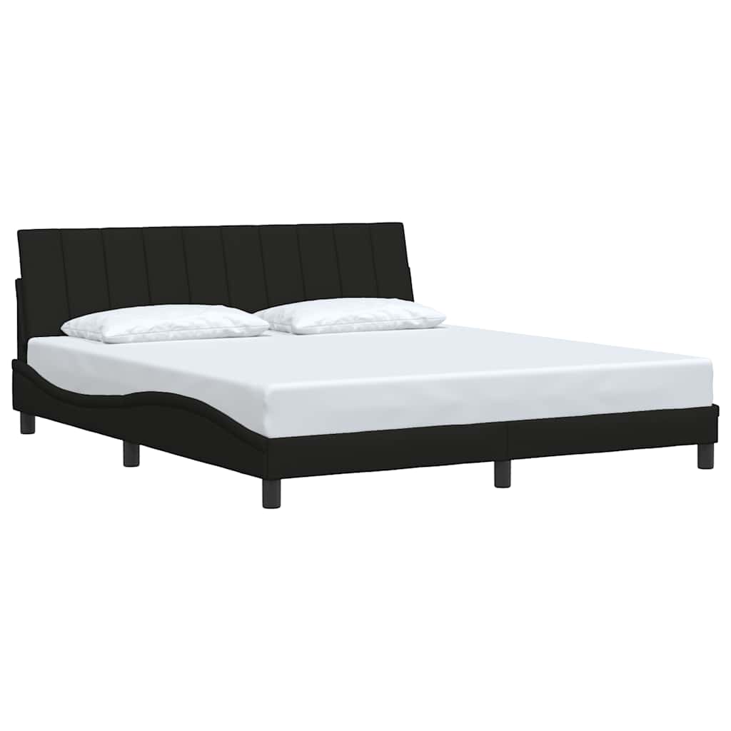 Cadre de lit sans matelas Hanko noir 180x200 cm tissu - XIOS