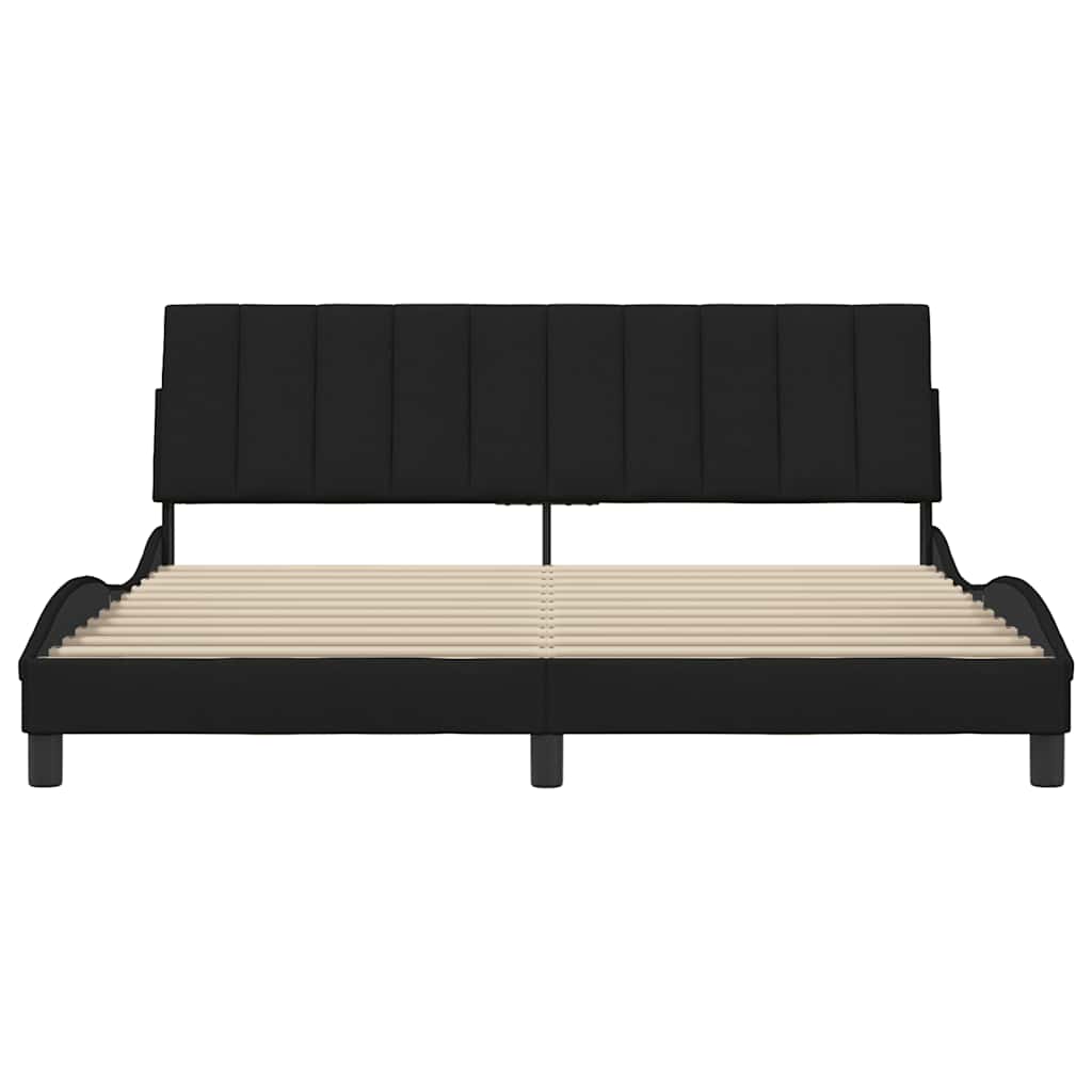 Cadre de lit sans matelas Hanko noir 180x200 cm tissu - XIOS