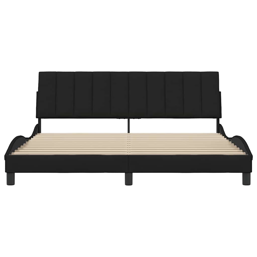 Cadre de lit sans matelas Hanko noir 180x200 cm tissu