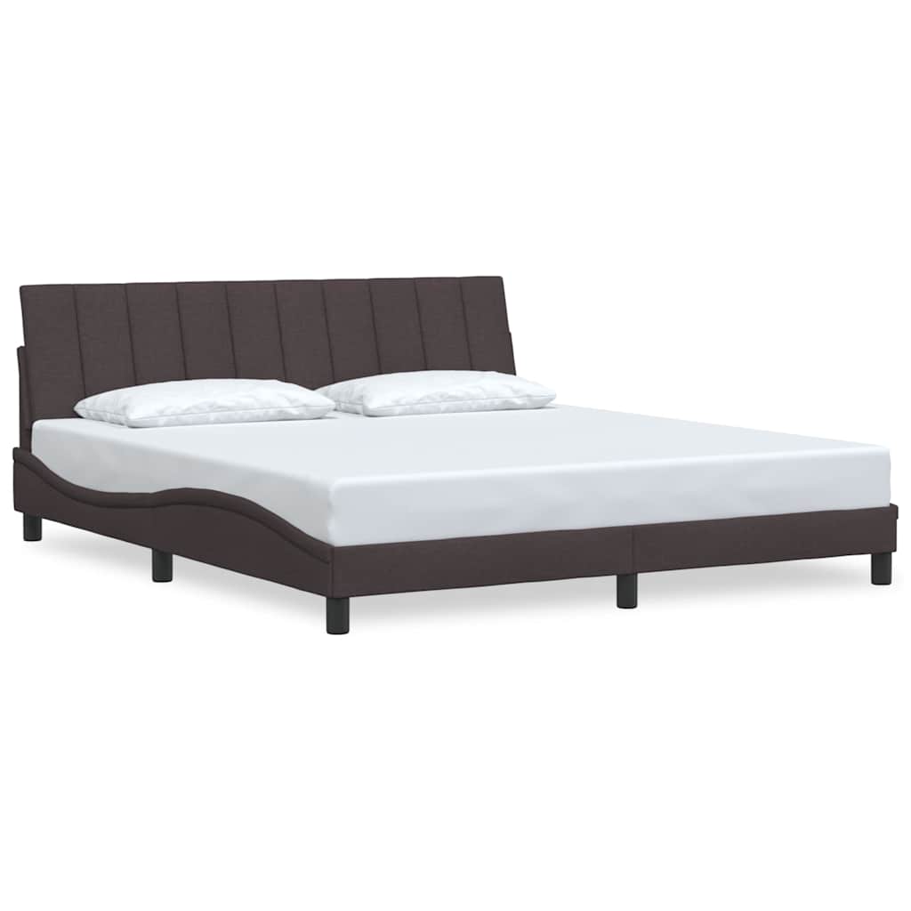 Cadre de lit sans matelas Hanko marron foncé 180x200 cm tissu - XIOS