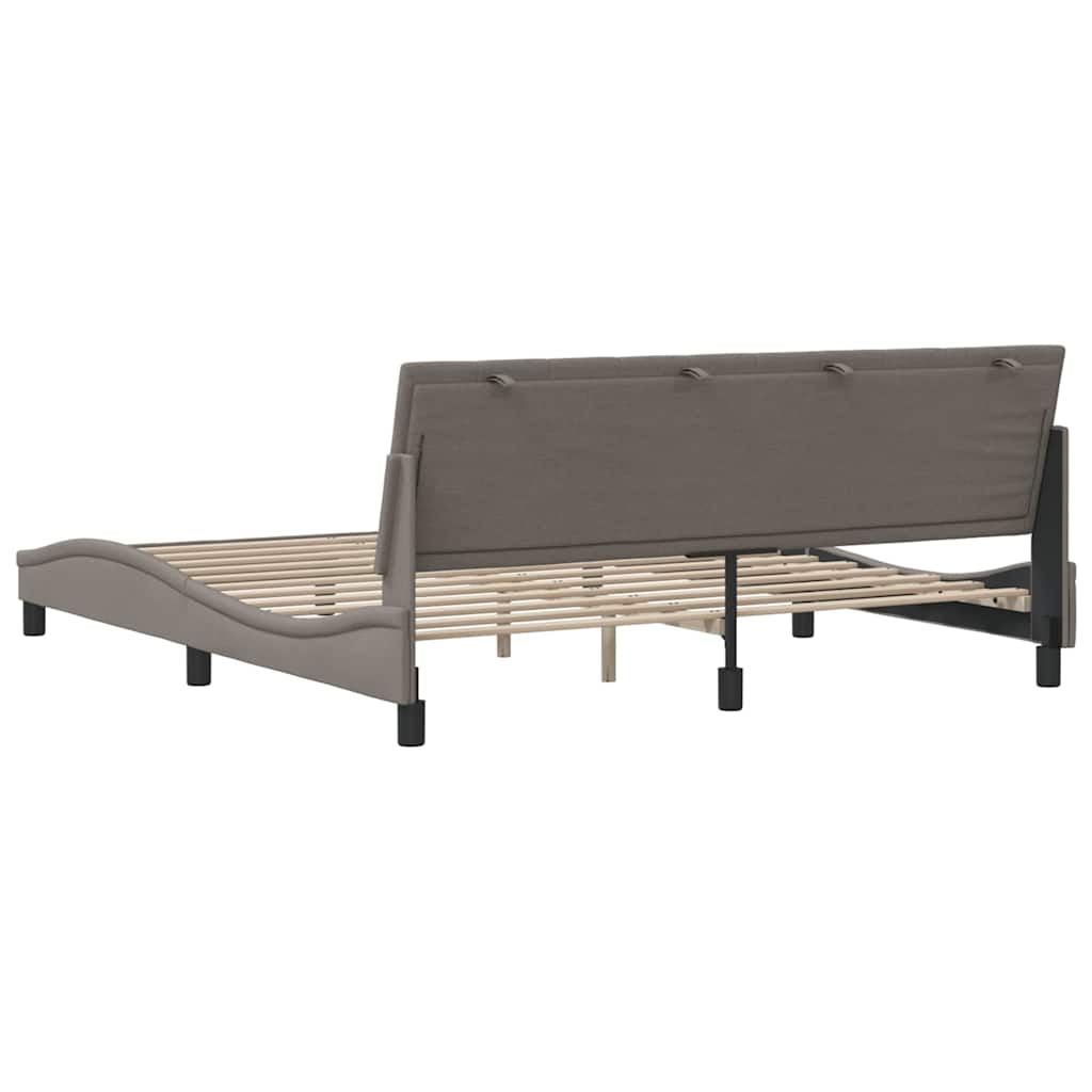 Cadre de lit sans matelas Hanko taupe 180x200 cm tissu - XIOS
