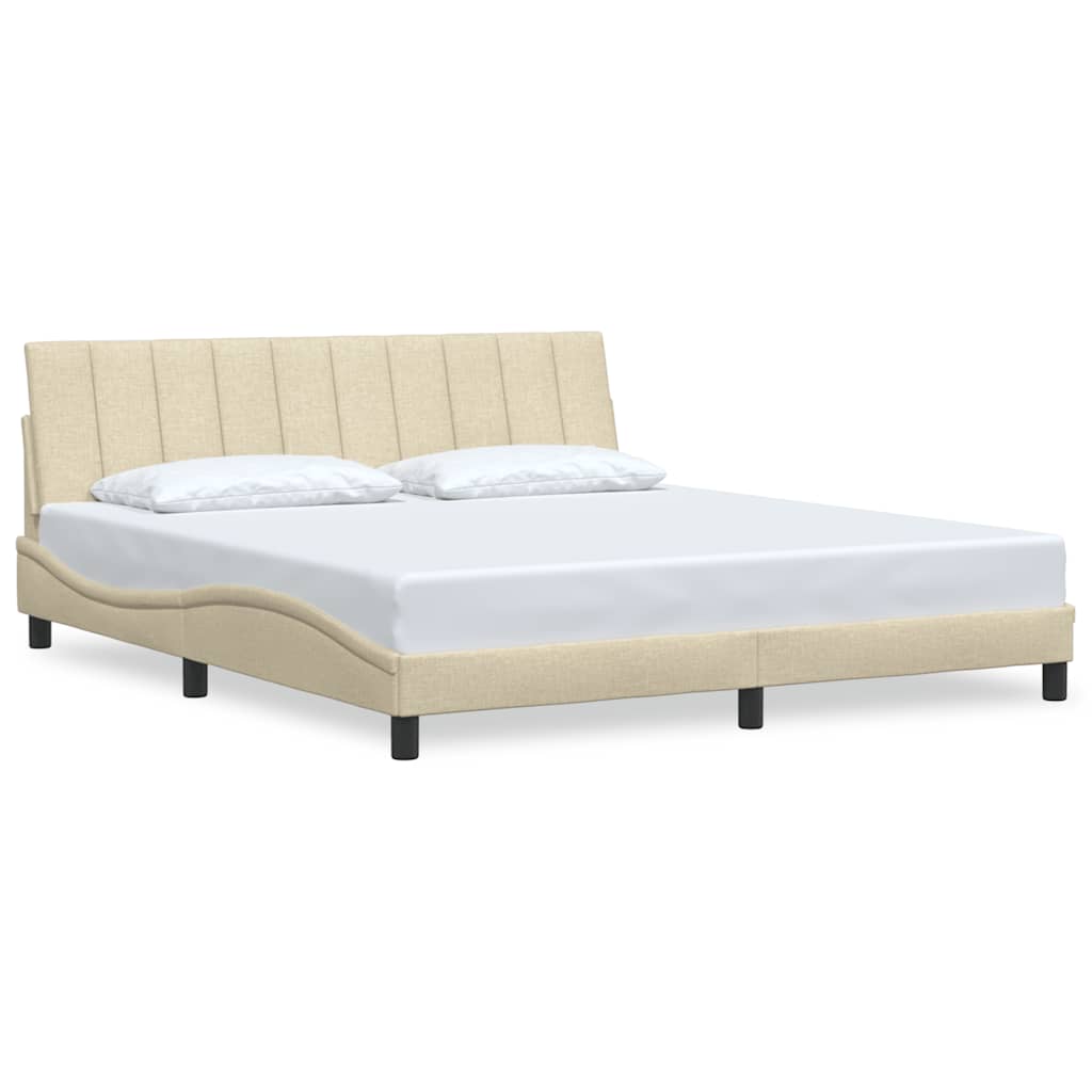 Cadre de lit sans matelas Hanko crème 180x200 cm tissu - XIOS