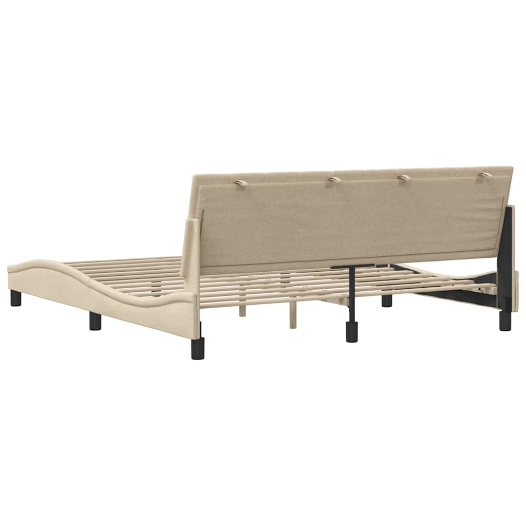 Cadre de lit sans matelas Hanko crème 180x200 cm tissu - XIOS