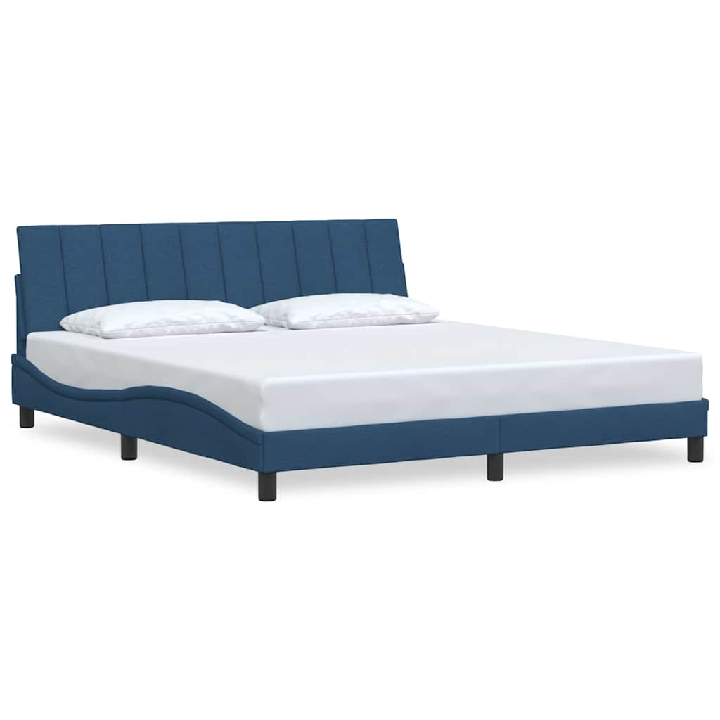 Cadre de lit sans matelas bleu 180x200 cm tissu - XIOS