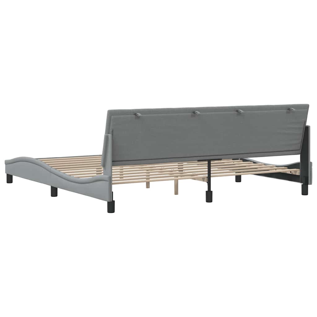 Cadre de lit sans matelas Hanko gris clair 200x200 cm tissu