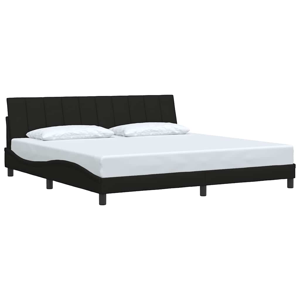 Cadre de lit sans matelas Hanko noir 200x200 cm tissu - XIOS
