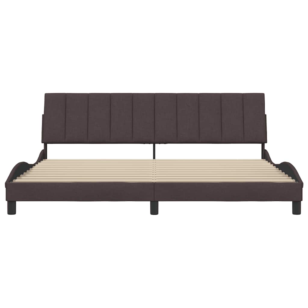 Cadre de lit sans matelas Hanko marron foncé 200x200 cm tissu - XIOS